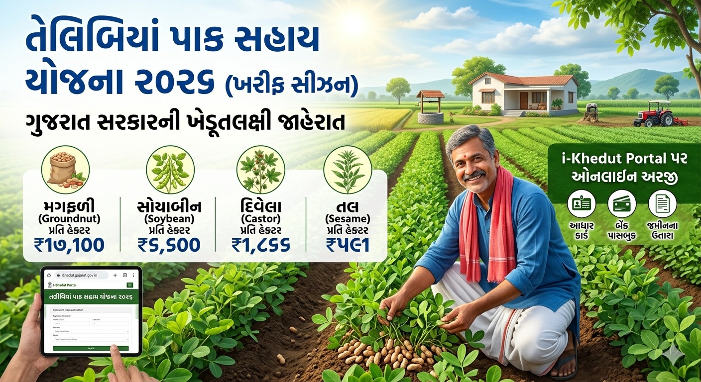 Oilseeds Crops Subsidy 2026 : મગફળી સહિતના તેલિબિયાં પાકોના વાવેતર માટે સરકાર આપી રહી છે સહાય, આવી રીતે કરો અરજી