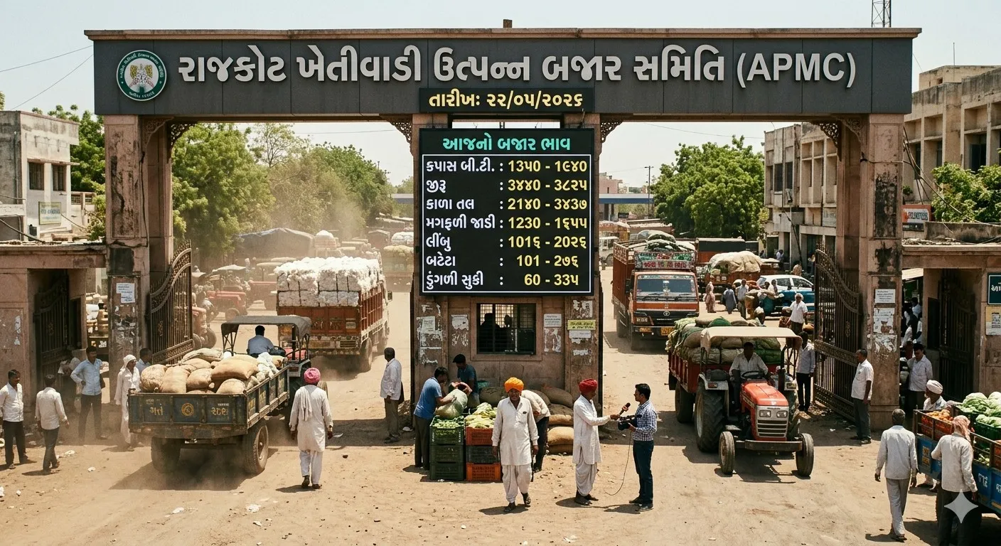 Bajar bhav gujarat : જાણો 22 મેં ના 2026 રાજકોટ માર્કેટ યાર્ડના ભાવ (Rajkot apmc bajar bhav)