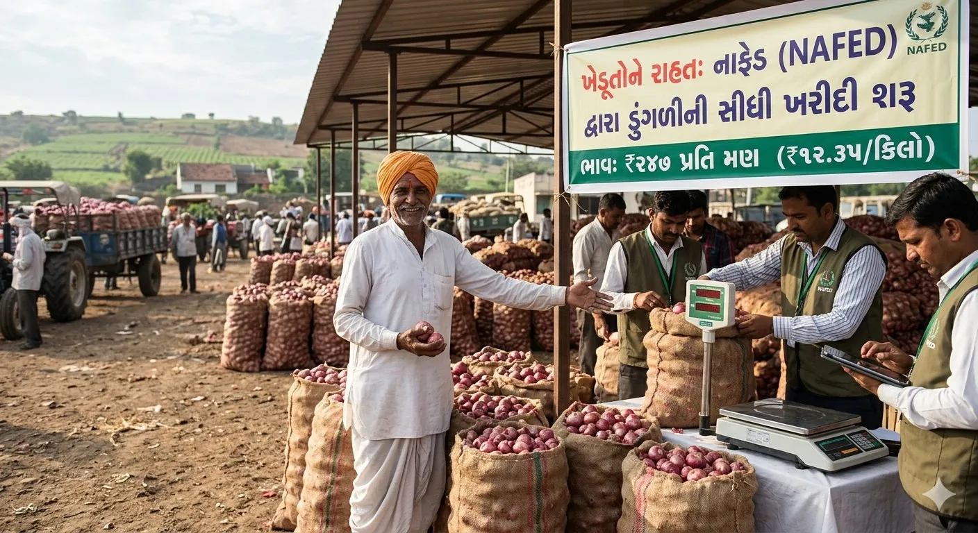 Onion price : ડુંગળી પકવતા ખેડૂતો માટે મોટા સમાચાર, સરકાર 12.35 રૂપિયા કિલોના ભાવે સીધી ખરીદી કરશે