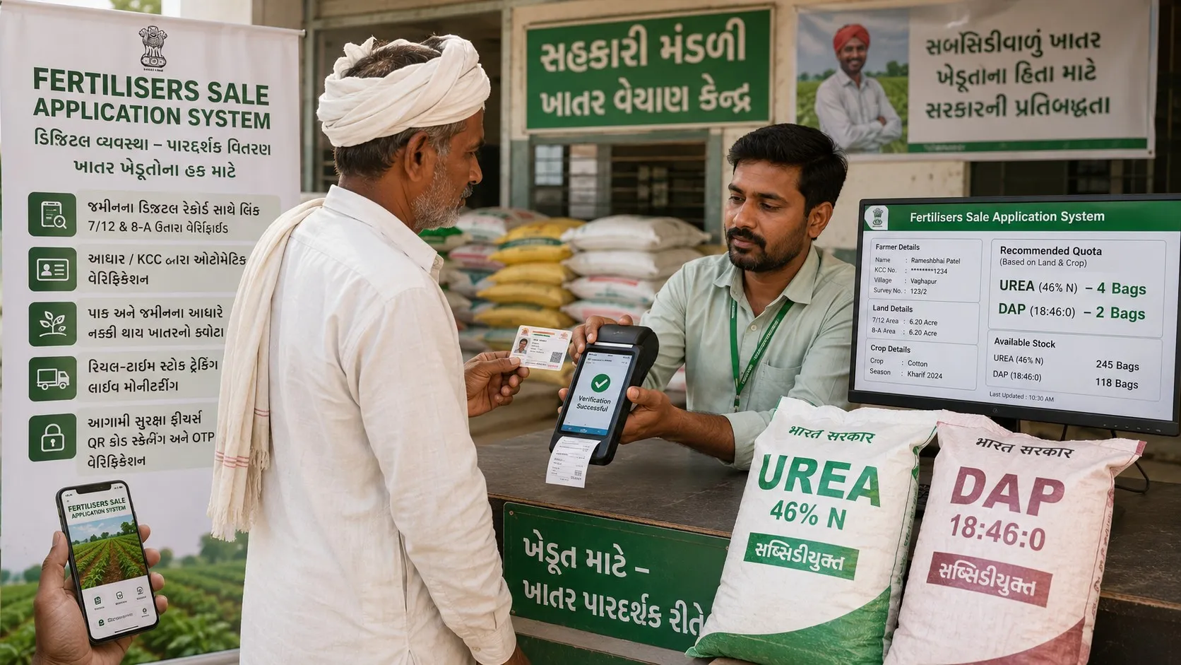 Fertilisers Sale Application System : હવે જેટલી જમીન તેટલું જ ખાતર, જાણો શું છે ગુજરાત સરકારની નવી FSAS સિસ્ટમ?